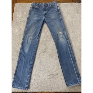 Vintage Wrangler Cowboy Cut Jeans 32x38 Blue Faded
